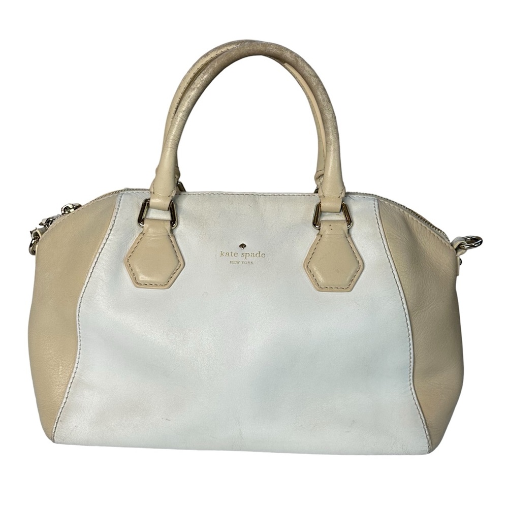 Kate Spade New York Catherine Street Mini Pippa Satchel White Beige Purse Bag